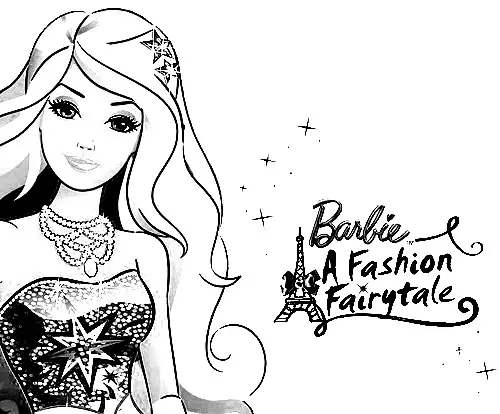 Barbie in a Fashion Fairytale Color Pages 1